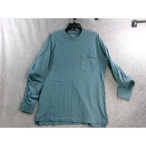 RedHead Men's‎ Large Teal/Blue Long Sleeve Pocket Shirt Crewneck Casual Workwear